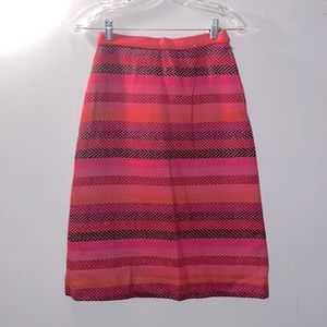 Pinkish skirt with horizontal strip patterns